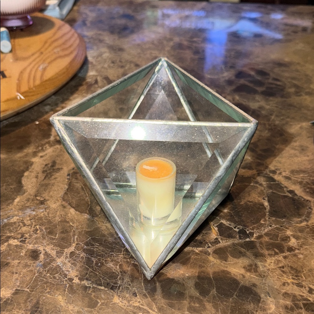 Geometric Glass Candle Holder